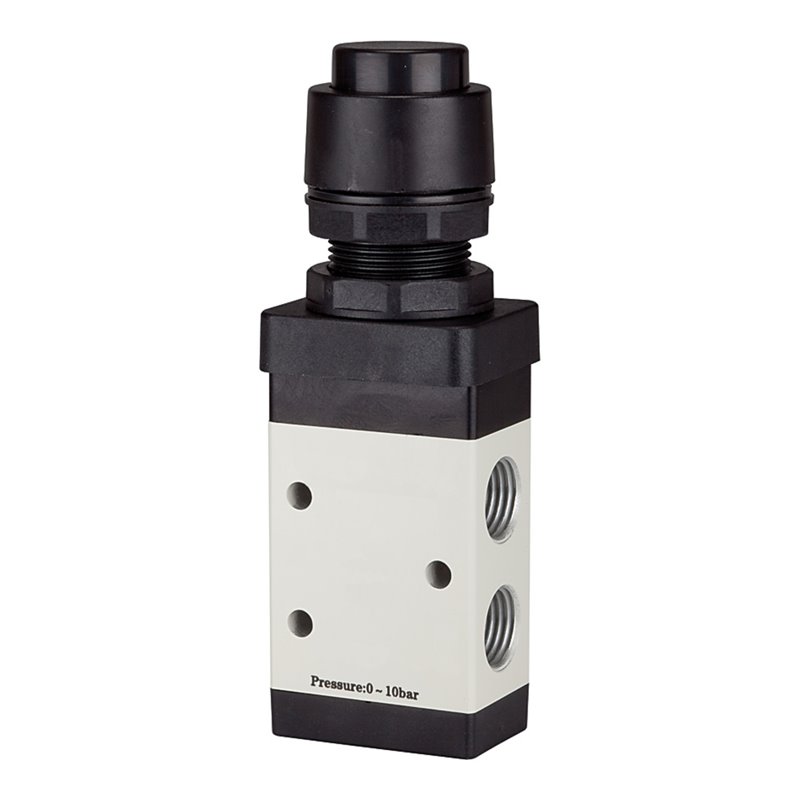 RIEGLER 3/2-Wegeventil manuell Druckknopf schwarz