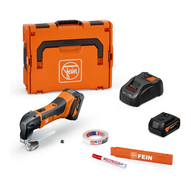 Fein Akku-Blechschere bis 1,6 mm, ABLS 18 1.6 E AS Set 2x 5 Ah