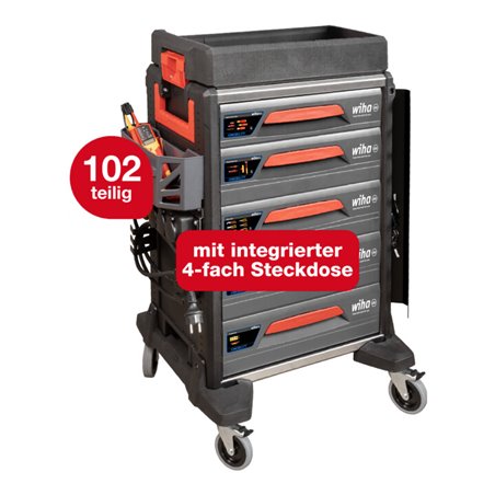 Wiha Werkstattwagen Set eMobility, 102-teilig