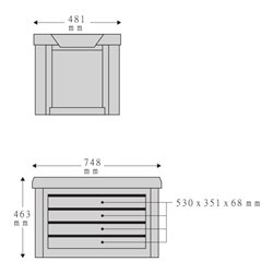 Stahlwille Werkzeugtruhe 93 TOP BOX 4 Schublade 477 x 750 x 465 mm