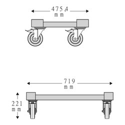 Stahlwille Fahrgestell 93 TOP BOX CADDY 765 x 525 x 160 mm