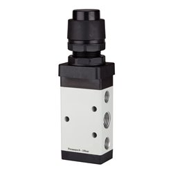 RIEGLER 5/2-Wegeventil manuell Druckknopf schwarz