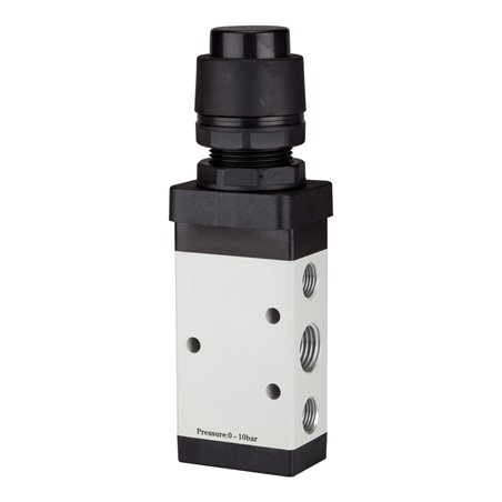 RIEGLER 5/2-Wegeventil manuell Druckknopf schwarz