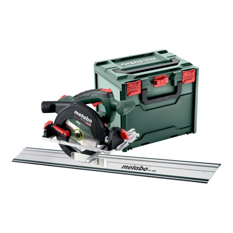 Metabo Akku-Handkreissäge KS 18 LTX 57 BL (691222000) mit Führungsschiene FS 160, metaBOX 340