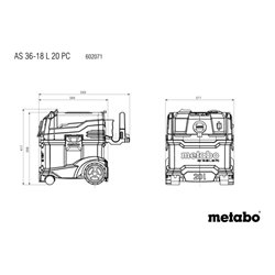 Metabo Akku-Nass-/Trockensauger AS 36-18 L 20 PC (602071850) mit manueller Filterabreinigung