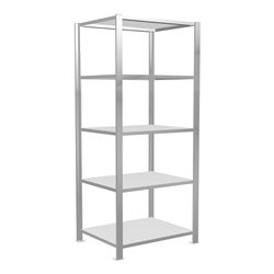 Schulte Büroregal Stecksystem MULTIplus150, 5 Fachböden, Tiefe 600 mm, beidseitig nutzbar, Aussteifung durch Längenriegel