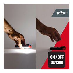 Wiha Handleuchte 1.200 lm, mit On-/Off Sensor, Handlampe mit Dimmfunktion, Akku LED Handleuchte, USB-C aufladbar, 10 h Leuchtdau