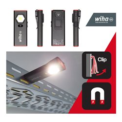 Wiha Handleuchte 1.200 lm, mit On-/Off Sensor, Handlampe mit Dimmfunktion, Akku LED Handleuchte, USB-C aufladbar, 10 h Leuchtdau