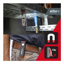 Wiha Handleuchte 800 lm, 5 Leuchtmodi, Werkstattlampe aufladbar, Akku LED Taschenlampe super hell, Arbeitsleuchte, USB-C aufladb