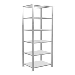 Schulte Büroregal Stecksystem MULTIplus150, 6 Fachböden, Tiefe 600 mm, beidseitig nutzbar, Aussteifung durch Längenriegel, mit M