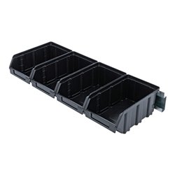 BGS Lagersichtbox-Satz, mit Hängeschiene, für Schrankwand-System, 4-tlg.