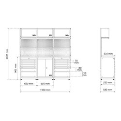 BGS Schrankwand-System, Starter-Paket, Holz, 3 Module
