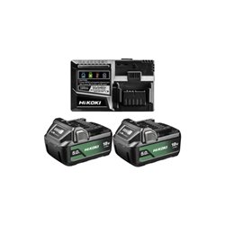 HiKOKI 2 Akkus 18V 5,0 Ah BSL1850MA + Ladegerät UC18YSL3