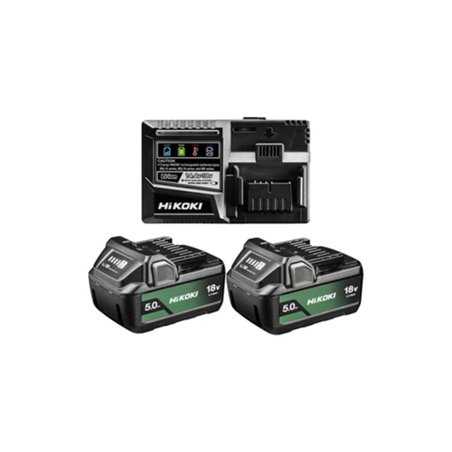 HiKOKI 2 Akkus 18V 5,0 Ah BSL1850MA + Ladegerät UC18YSL3