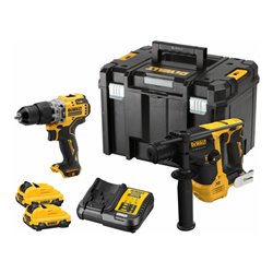 DEWALT Akku-Kombiset 2-tlg. 12V, 2x3 Ah Li-Ion (DCH072 + DCD706) in TSTAK-Box