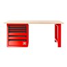 Facom RWS Werkbank 2m + Holzplatte, rot