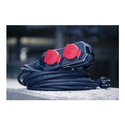 Brennenstuhl Professional Powerblock mit Verlängerungsleitung PB 1100 IP54 4-fach 15m schwarz H07RN-F 3G1,5