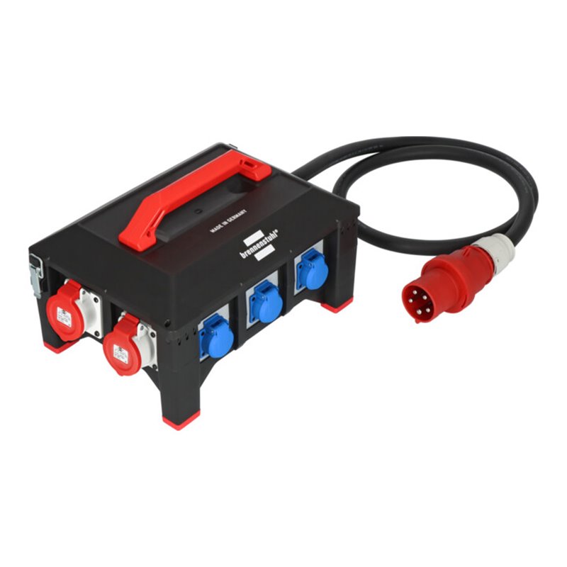 Brennenstuhl Professional Gummi-Baustromverteiler BSV 5-63A FI Typ B 2m H07RN-F 5G16,0 1xCEE32A+2x16A,6x230V