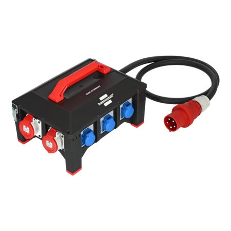 Brennenstuhl Professional Gummi-Baustromverteiler BSV 5-63A FI Typ B 2m H07RN-F 5G16,0 1xCEE32A+2x16A,6x230V
