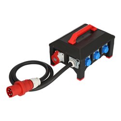 Brennenstuhl Professional Gummi-Baustromverteiler BSV 5-63A FI Typ B 2m H07RN-F 5G16,0 1xCEE32A+2x16A,6x230V