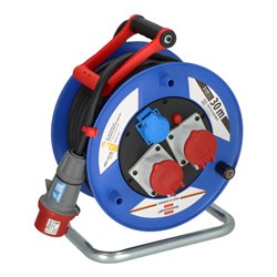 Brennenstuhl Garant CEE IP44 Industrie-/Baustellen-Kabeltrommel (30m Kabel in schwarz, Spezialkunststoff, Baustelleneinsatz und 