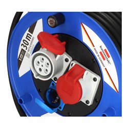Brennenstuhl Garant CEE IP44 Industrie-/Baustellen-Kabeltrommel (30m Kabel in schwarz, Spezialkunststoff, Baustelleneinsatz und 