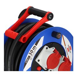 Brennenstuhl Garant CEE IP44 Industrie-/Baustellen-Kabeltrommel (30m Kabel in schwarz, Spezialkunststoff, Baustelleneinsatz und 