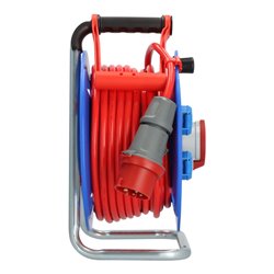 Brennenstuhl Garant CEE 1 IP44 Kabeltrommel (25m Kabel in signalrot, aus Spezialkunststoff, Einsatz im Außenbereich, Made in Ger