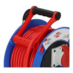 Brennenstuhl Garant CEE 1 IP44 Kabeltrommel (25m Kabel in signalrot, aus Spezialkunststoff, Einsatz im Außenbereich, Made in Ger