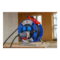 Brennenstuhl Garant CEE 1 IP44 Kabeltrommel (CEE-Kabeltrommel mit 30m Kabel in schwarz, aus Spezialkunststoff, für den ständigen