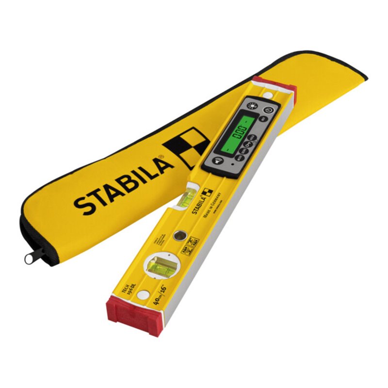 STABILA Digitale Wasserwaage TECH 196 DL, 40 cm, wasser- und staubdicht nach IP 67, 2 Digital-Displays, kalibrationsfrei, Anzeig