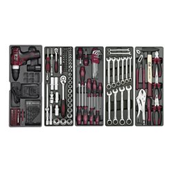 Kraftwerk Universal-Werkzeugkiste mit Akku-Bohrschrauber-Set