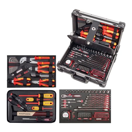 Kraftwerk Profi-Alu-Werkzeugkoffer KW VDE 123-tlg.