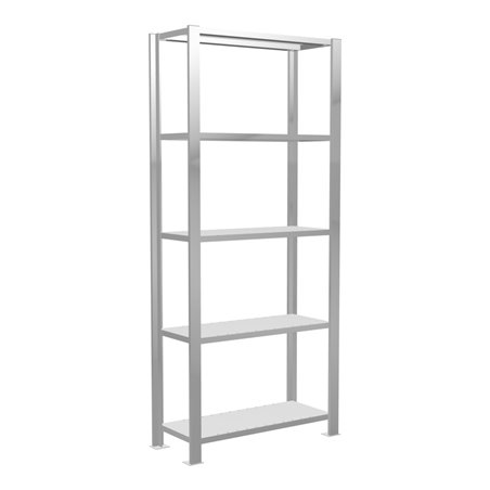 Schulte Büroregal Schraubsystem MULTIplus85, 5 Fachböden, Kreuzstrebe, einseitig nutzbar, Tiefe 300 mm, Aussteifung durch Eckwin