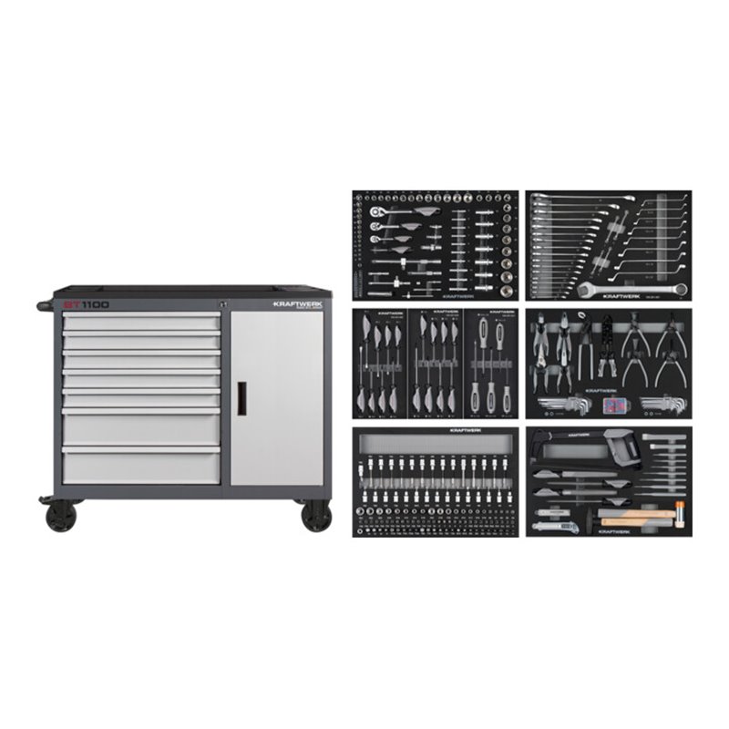 Kraftwerk Werkstattwagen BT1100, 7 Schubladen, 300-tlg.