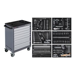 Kraftwerk Werkstattwagen BT700, mit 7 Schubladen bestückt, 301-tlg.