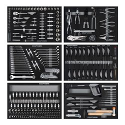 Kraftwerk Werkstattwagen BT700, mit 7 Schubladen bestückt, 301-tlg.