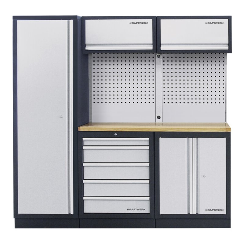 Kraftwerk MOBILIO-EX 3er Komplett-Kombi mit Lochwand, Buche