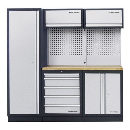 Kraftwerk MOBILIO-EX 3er Komplett-Kombi mit Lochwand, Buche