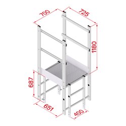 Hymer Ausstieg breit mit Übergang R13 Länge 725mm