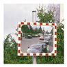 Moravia Verkehrsspiegel aus Sekuritglas Rahmen rot/weiß + 76er Schelle