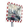 Moravia Verkehrsspiegel aus Sekuritglas Rahmen rot/weiß + 76er Schelle