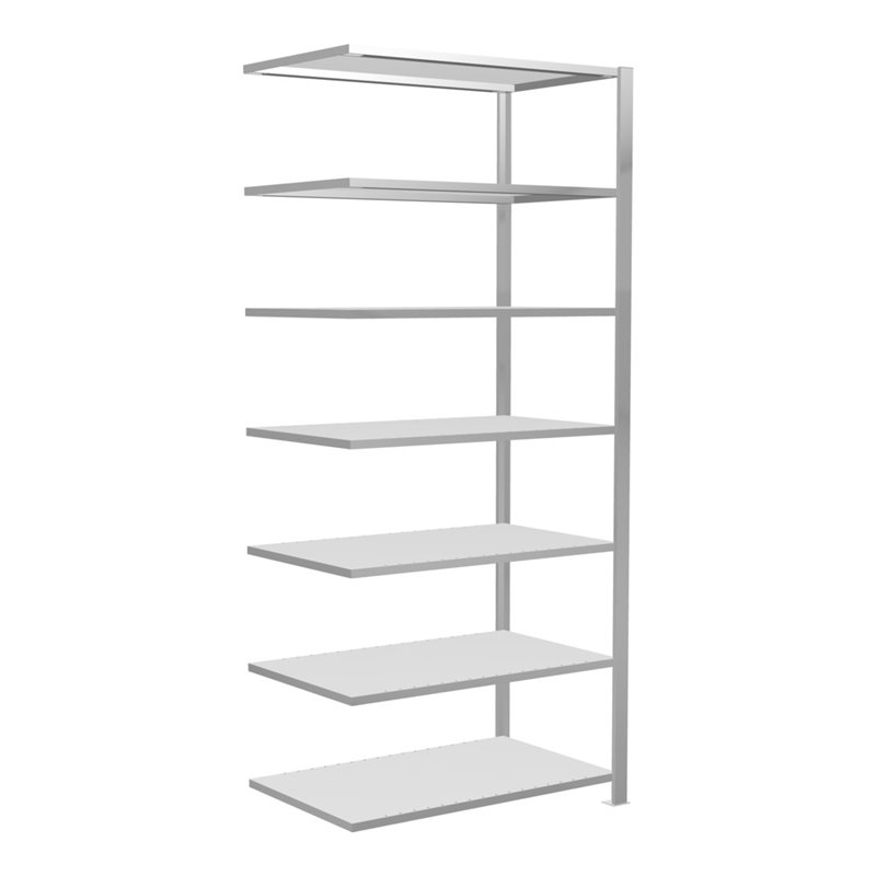 Schulte Anbauregal Schraubsystem MULTIplus150, 7 Fachböden, beidseitig nutzbar, Tiefe 600 mm, Aussteifung durch Längenriegel