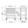 HAZET Werkstattwagen Assistent 176N-7, einzeln 176N-7, L x B x H: 780 mm x 500 mm x 1018 mm, Schubladen, flach: 5× 81 x 522 x 34