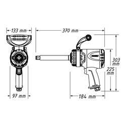 HAZET Twin Turbo Faust Schlagschrauber 9012PTT, Lösemoment maximal [Nm]: 550 Nm, 1/2 Zoll (12,5 mm) Vierkant, L x B x H: 85 mm x