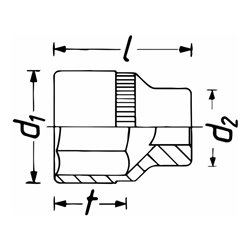 HAZET Schraubendreher Gelenkeinsatz 2548G-XZN8, 1/4 Zoll (6,3 mm) Vierkant, Innen Vielzahn Profil XZN, SW M8