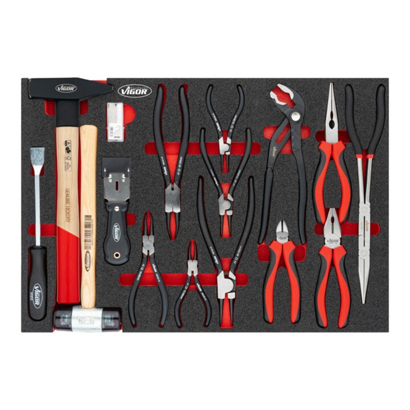 VIGOR Zangen, Hammer Satz, V5636N, 16-teilig