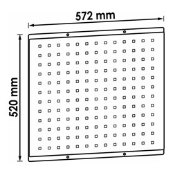 VIGOR Lochwandplatte für Werkstattwagen, Series L und XL, V6399, L x B: 520x 400 mm