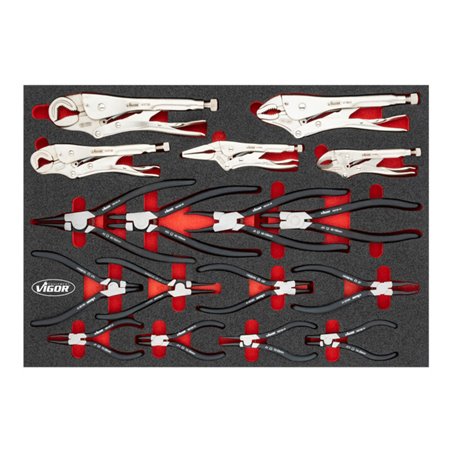 VIGOR Zangen Satz, V6816N, 17-teilig, 11 – 19 mm, 16 – 27 mm