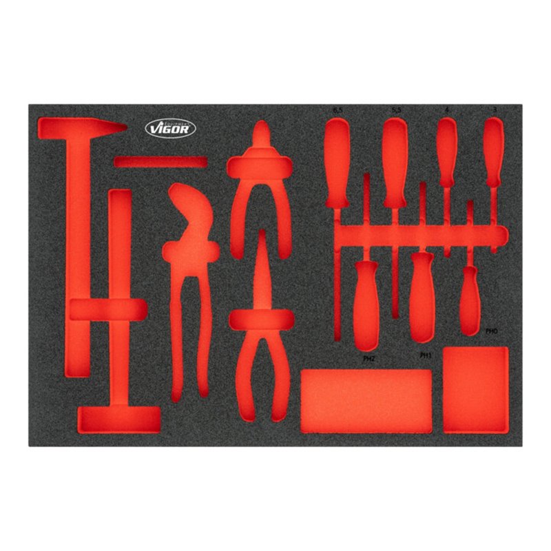 VIGOR Weichschaumeinlage, leer, V5634N-L, L x B x H: 563x 393x 35 mm